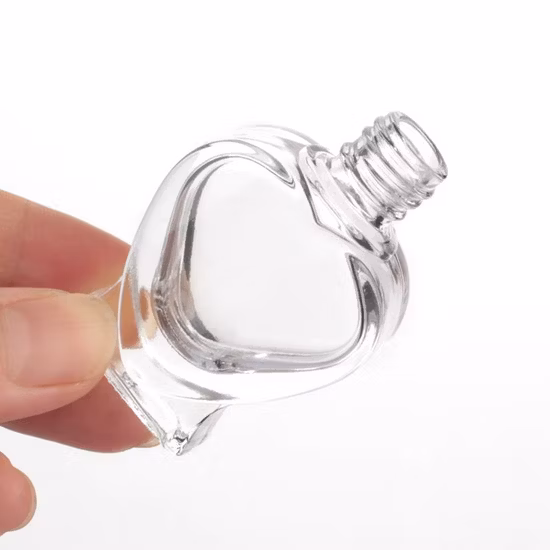 7 ml transparente Gel-Nagellackflasche in Herzform, Nagellackentferner-Flasche